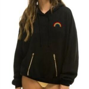 Aviator Nation Rainbow Pullover Hoodie